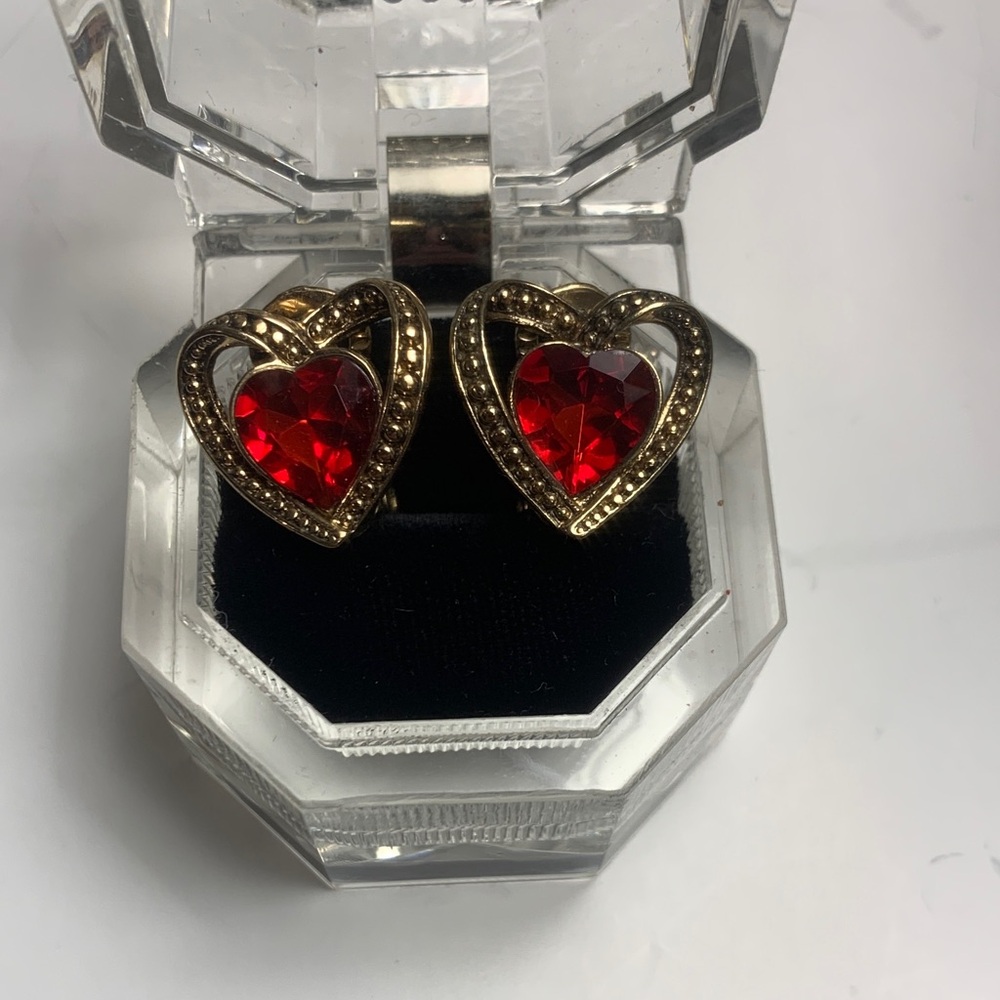 Napier Red Heart Clip Ons
